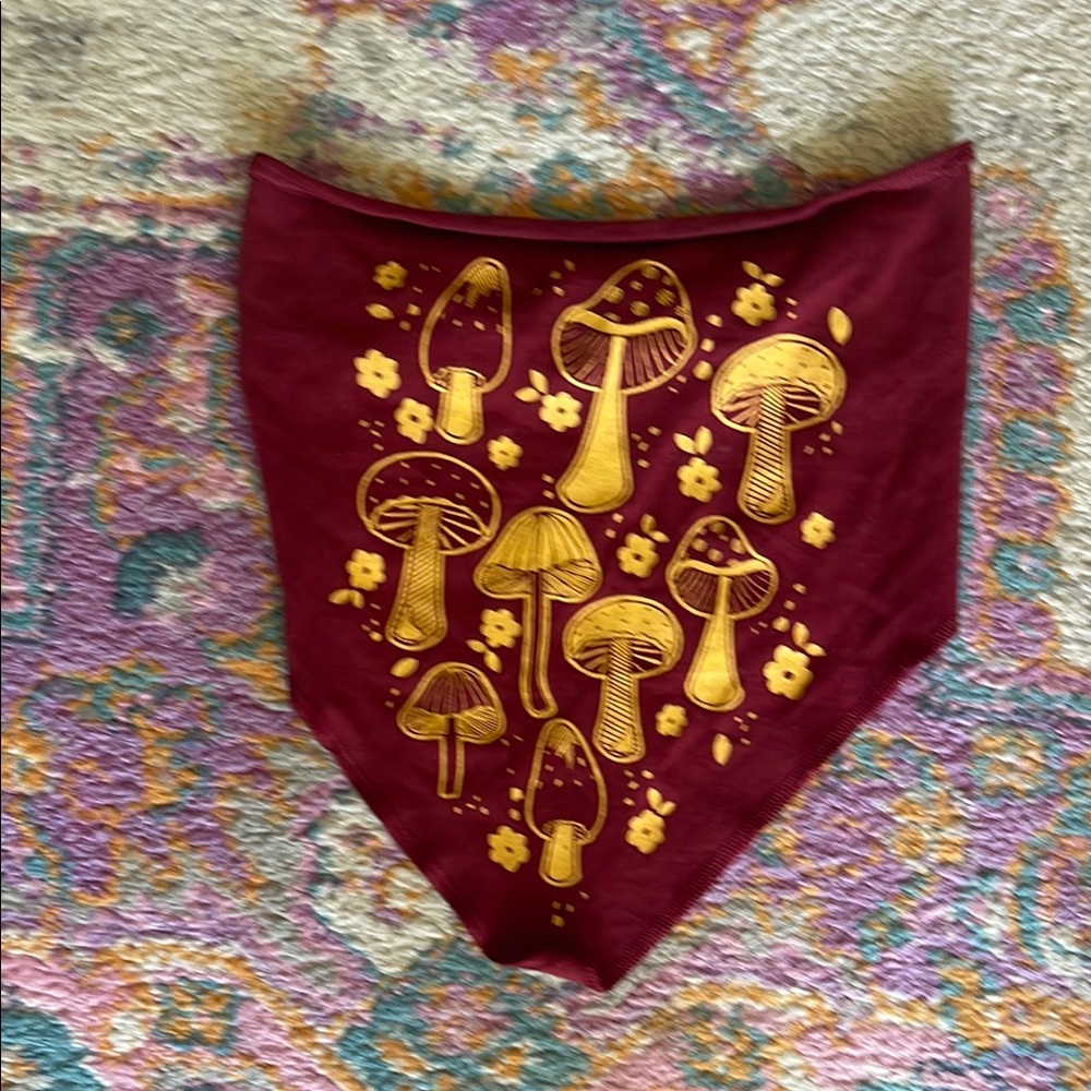 Soul flower mushroom hair bandana